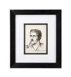 Untitled - Self-Portrait with Pipe - 1964 by Wayne Beam Morrell, charcoal and pencil on cream paper, sold Jan 2025