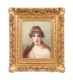 Untitled - Portrait of a Lady - 1888 by Pierre Olivier Joseph Coomans, oil on canvas, sold Jan 2025