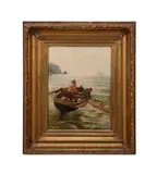 Untitled - Pulling Up the Catch by James Walter Gozzard, oil on canvas, sold Jan 2025