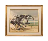 By A Nose by Sherman Harold Raveson, oil on board, sold Jan 2025