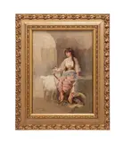 Jerusalem Girl" - 1889 by Mina Fonda Ochtman, oil on canvas, sold Jan 2025