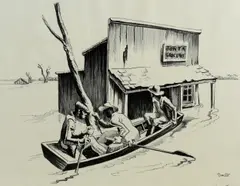 Untitled by Thomas Hart Benton, lithograph on paper "Investigation", sold Oct 2018