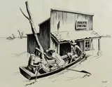 Untitled by Thomas Hart Benton, lithograph on paper "Investigation", sold Oct 2018