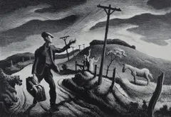 Untitled by Thomas Hart Benton, lithograph on paper "The Boy", sold Oct 2018