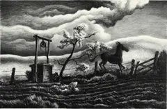 Untitled by Thomas Hart Benton, lithograph on paper "Frisky Day", sold Oct 2018