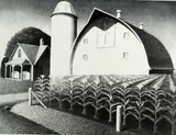 Untitled by Grant Wood, lithograph on paper "Fertility", sold Oct 2018