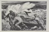 Untitled by Robert von Neumann, lithograph on paper "Beaching the Dory", sold Oct 2018