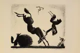 Untitled by Alfred Bendiner, lithograph on paper "Tally Ho", sold Oct 2018