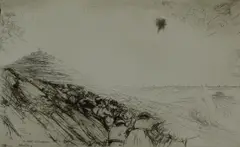 Untitled by James McBey, drypoint etching on paper "The First Sight of Jerusalem", sold Oct 2018