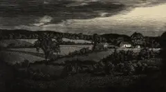 Untitled by Asa Chaffetz, wood engraving on paper "Clearing Off- Connecticut Valley", sold Oct 2018