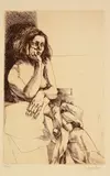 Untitled by Sigmund Abeles, drypoint etching on paper "Morning", sold Oct 2018