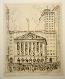 Untitled by Salvatore Pinto, 1928, etching on paper "New York Stock Exchange", sold Oct 2018