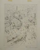 Untitled by Salvatore Pinto, etching on paper "The Pennsylvania Railroad", sold Oct 2018