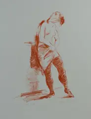 Untitled by Jan De Ruth, lithograph on paper "Femme en Chemise", sold Oct 2018