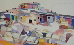 Untitled by Sari Staggs, Serigraph Of An Acoma Pueblo, sold Oct 2018