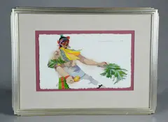 Native American Dancer by Sari Staggs, Watercolor Painting, sold Oct 2018