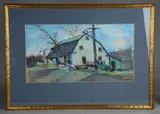 Farm Landscape Painting by Louis Levine, Pastel On Paper, offered Oct 2018