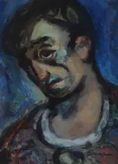 Portrait Painting by G. Ralph Smith, Mixed Media On Paper, sold Oct 2018