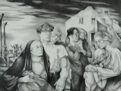 Composition 1945 by G. Ralph Smith, Lithograph, sold Oct 2018
