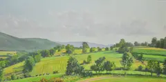Untitled by David Jenks, oil on canvas "Morning in the Orchard", sold Jun 2019