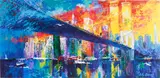signed Brooklyn Bridge poster by LeRoy Neiman, lithograph on paper, sold May 2021