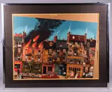 Untitled by Michel Delacroix, lithograph "L'Incendee Paris", sold Aug 2021