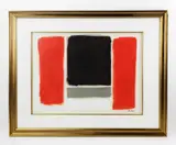 abstract by Ray Parker, oil/paper/card, sold May 2023