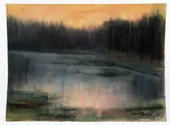 landscape by Igor Grabar, pastel on paper, sold May 2023