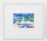 Big Wave by Elena Jahn, watercolor on white on wove paper, sold May 2023