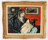 Rachelle Sewing - #2 The Red Room at Gloucester by Robert Philipp, oil on panel, sold Jun 2023