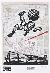 Bicycle Kick by William Kentridge, 2009, giclée print on archival paper, sold Nov 2021