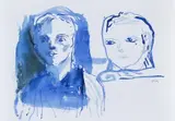 (Untitled) Double Portrait by Simon Patrick Stone, watercolour on paper, sold Nov 2021