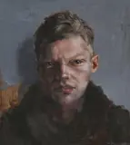 Portrait of a Young Man by Jaco Benade, 2017, oil on unstretched canvas, sold Nov 2021