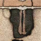Elements of Landscape by Kenneth Bakker, 1968, mixed media construction with oil paint, sold Nov 2021