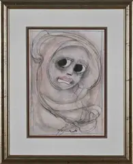 Portrait by Ben Macala, charcoal and pastel on board, sold Nov 2021