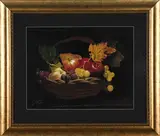 Still Life with Fruit by Dominique Guillot, pastel on paper, sold Nov 2021