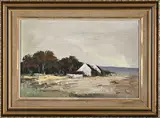 Landscape with Cottages by Wilhelm Ploner, oil on board, sold Nov 2021