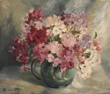 Still Life with Pink and White Flowers by Emily Fern, 1946, oil on board, sold Mar 2022