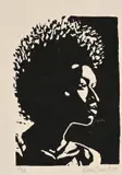 Portrait of a Woman in Profile by Lein Smuts, 2009, linocut, sold Mar 2022