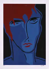 Portrait of a Boy in Blue by Daniel Eugene Botha, silkscreen, sold Mar 2022