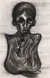 Portrait of a Man by Winston Saoli, 1989, charcoal on paper, sold Mar 2022