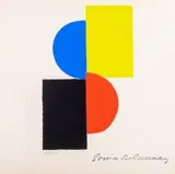Untitled by Sonia Delaunay, circa 1977, gouache colors executed by hand, sold Feb 2023