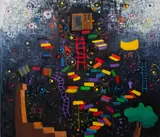 Untitled by Domenick Capobianco, oil on canvas, sold Mar 2023