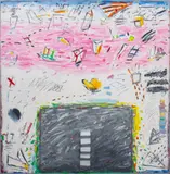 Untitled by Elfi Schuselka, mixed media on canvas, sold Mar 2023