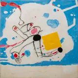 Untitled by Domenick Capobianco, acrylic on canvas in the manner of Joan Miro (Spanish 1893-1983), sold Mar 2023