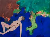 Untitled by Robert Beauchamp, oil on masonite, sold Apr 2023