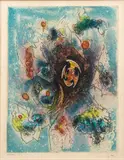Untitled by Roberto Matta, etching and aquatint in colors, sold Apr 2023