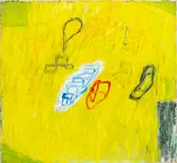 Untitled by Elfi Schuselka, oil on canvas in the manner of Cy Twombly (American, sold Apr 2023