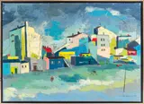 Untitled by Jean E. Nerfin, circa 1958, oil on canvas, sold Apr 2023