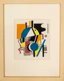 Untitled by Fernand Léger, 1920, lithograph in colors of a Cubist abstraction, sold Apr 2023